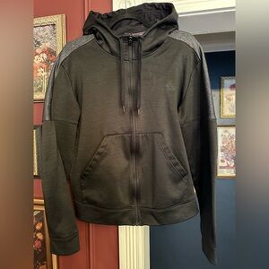 Adidas Black and Charcoal Gray Climawarm Hoodie Size Large